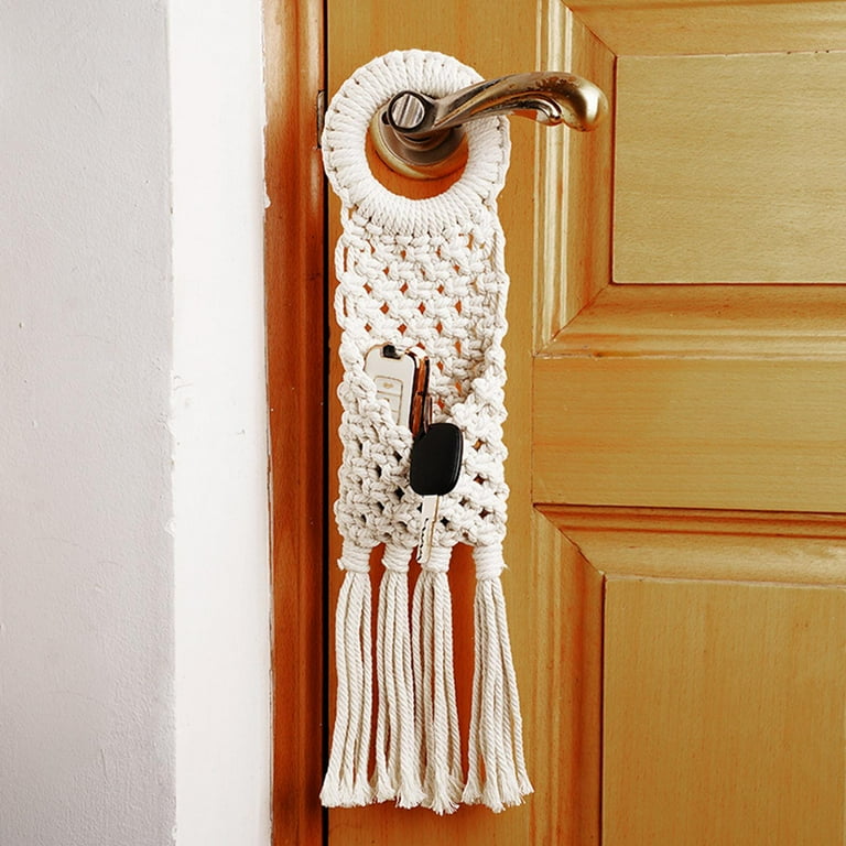 Handmade Macrame handle for door Wall Hanging Pendant Phone Holder Wallet Storage Bag Bedroom kids children room Dorm Party Festival Decor