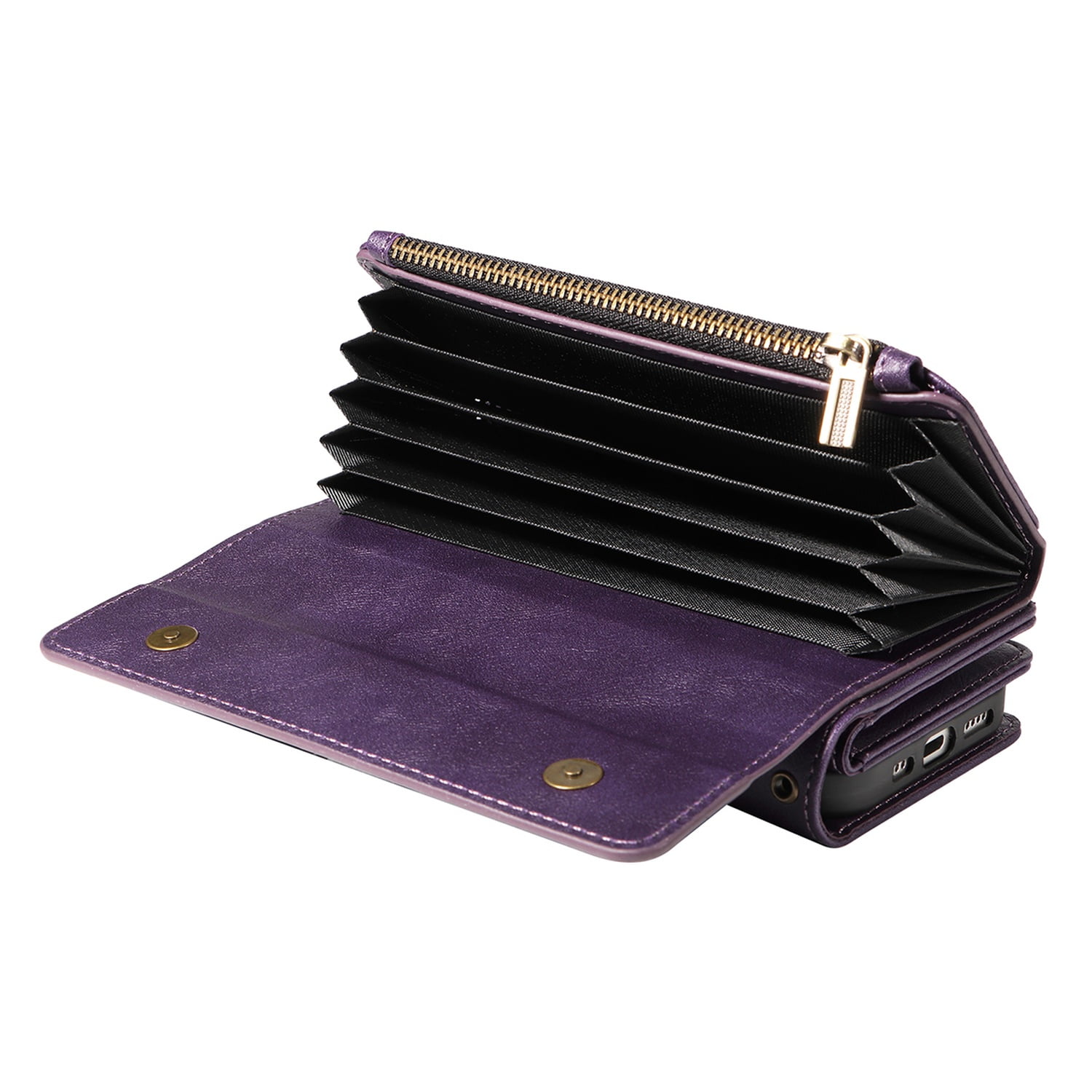 Dteck for Samsung Galaxy S25 FE Case Wallet with RFID Blocking Card Holder for WomenMen, PU Leather Magnetic Snap Flip Zipper Strap Crossbody Wallet Phone Cover 6.7",Purple