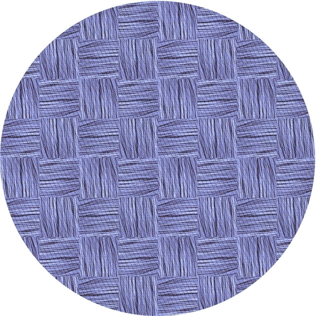Ahgly Company Tapis Rond Lavable en Machine Intérieur Transitionnel Bleu Ardoise, 5 Pieds Rond