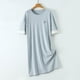 thumbnail image 1 of Generic Japanese and Korean Comfortable Cotton Contrast Color Embroidery Casual Style Short Sleeve Dress Cotton Wool Comfortable Sleeping Dress Dress Women's Summer, 1 of 1