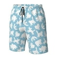 thumbnail image 5 of Kdxio Cute Animals Pattern Mens Casual Shorts - Drawstring Summer Beach Sports Shorts for Men, 5 of 9