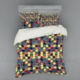 thumbnail image 1 of Ambesonne Retro Bedding Set 4 Pcs, Pastel Circles Squares, Queen, Multicolor, 1 of 3