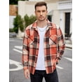 thumbnail image 3 of COOFANDY Men's Flannel Plaid Shacket - Casual Button Down, Long Sleeve Fleece Shirt Jacket with Pockets, 3 of 6