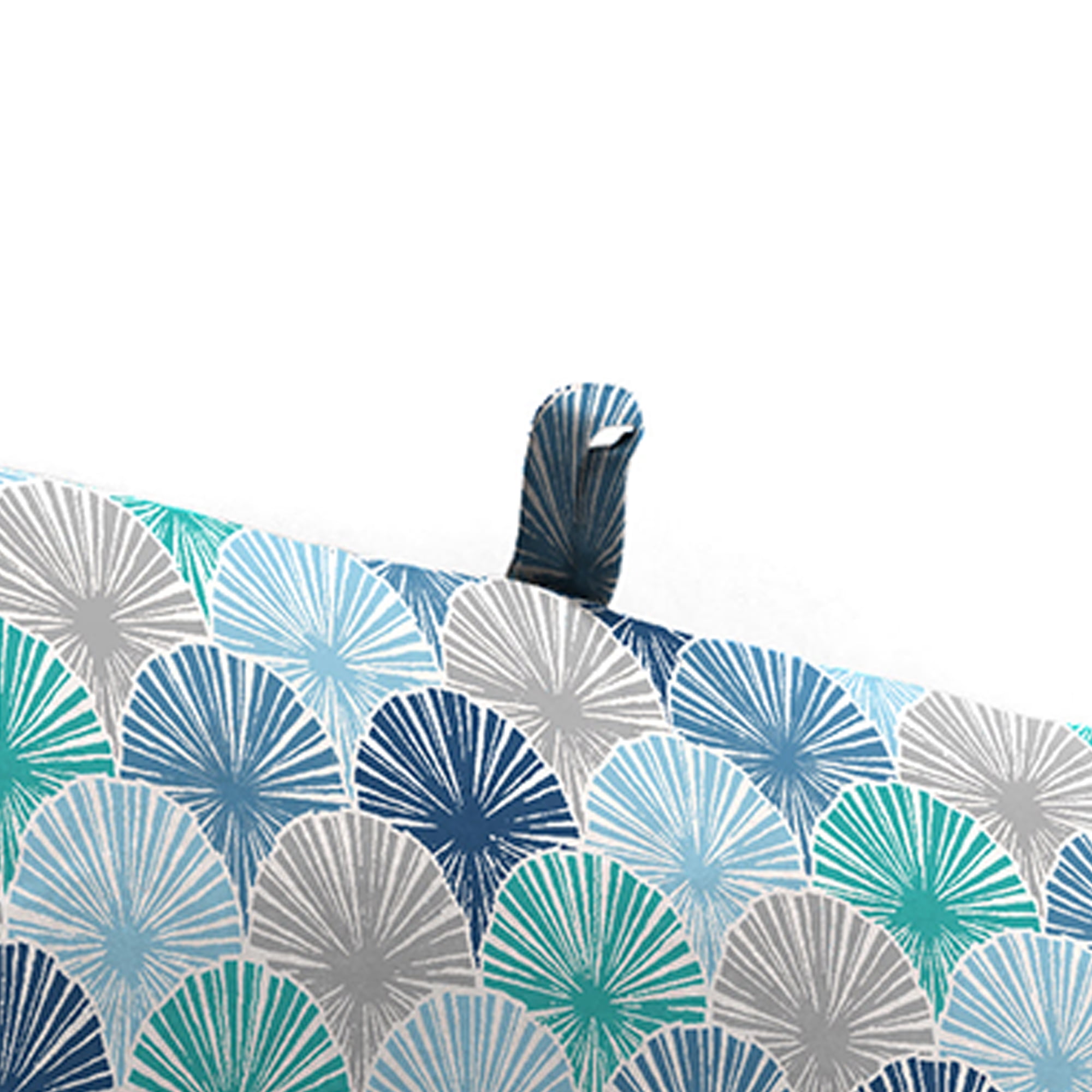 Jordan Manufacturing 72" x 21" Devon Tempest Blue Geometric Rectangular Outdoor Chaise Lounge Cushion with Ties and Hanger Loop