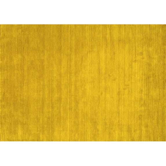 Ahgly Company Indoor Rectangle Solid Yellow Modern Area Rugs, 5' x 8'