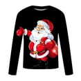thumbnail image 4 of IROINNID Christmas Long Sleeve Shirt for Men Funny Xmas Print Crewneck Holiday Vacation Tops Gift for Men,Black, 4 of 5