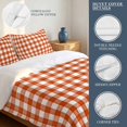 thumbnail image 6 of Queen Size 3 Pieces Duvet Cover Sets Orange White Buffalo Checker Bedding Set,Microfiber Soft Comforter Cover with Pillow Shams,Luxury Quilt Covers for Bedroom Decor Classic Lattice Plaid, 6 of 9