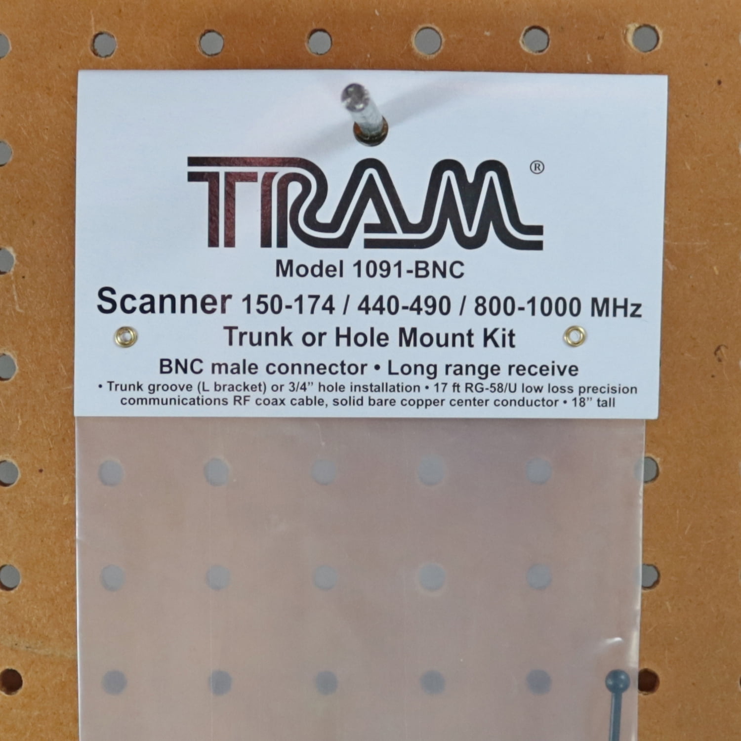 Tram Scanner Trunk/Hole Mount Antenna Kit with BNC-Male Connector
