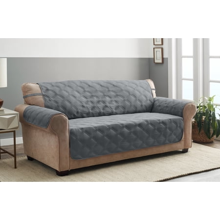 Innovative Textile Solutions 1-piece Hampton Diamond Secure Fit XL Sofa Furniture Cover  Stone