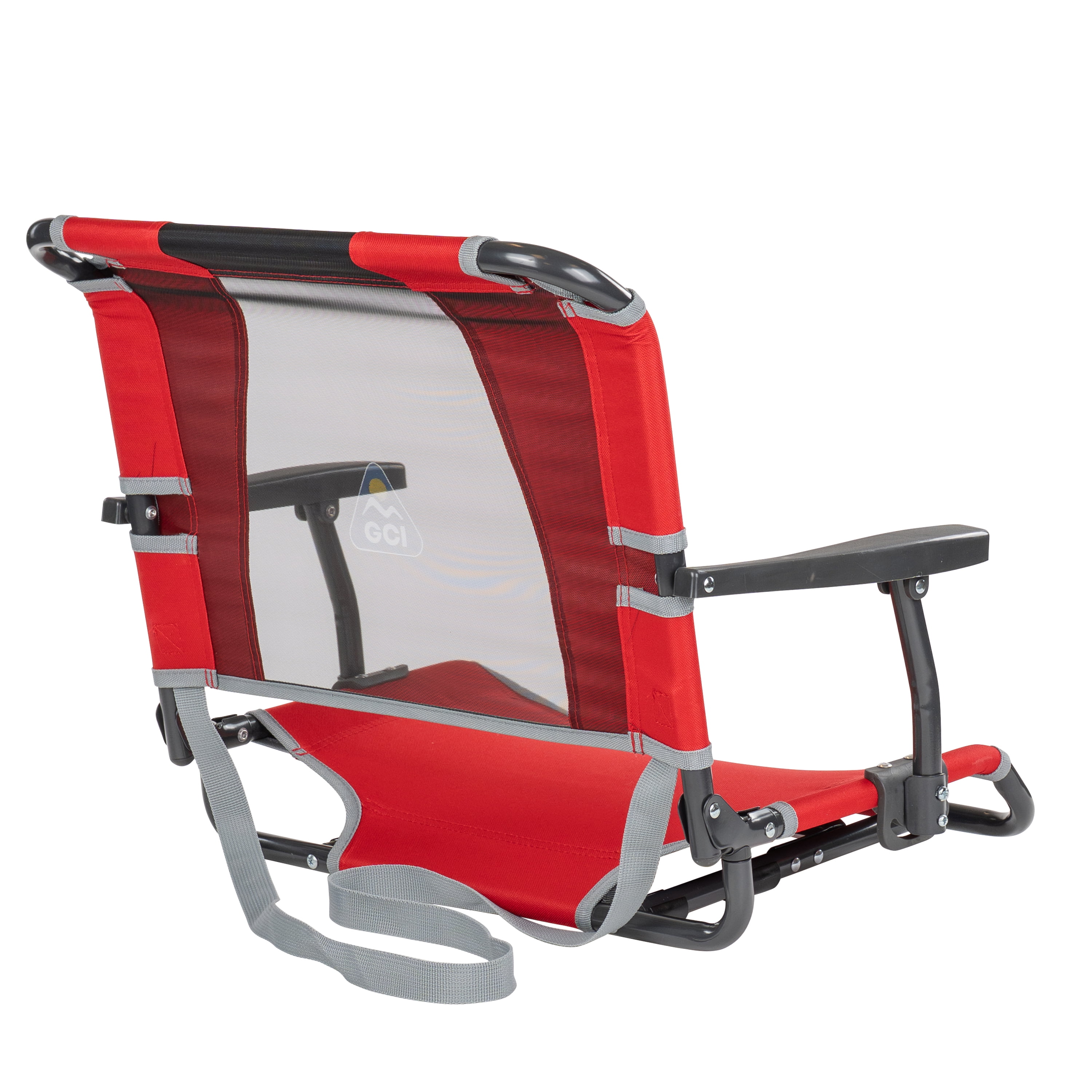 GCI Outdoor Big Comfort Stadium Seat with Armrests Red Bleacher Chair for Back Support