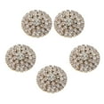 thumbnail image 1 of yuksok 5 Pieces Round Alloy Crystal Flatback Craft Buttons Jewelry Making Accessories, 1 of 9