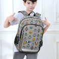 thumbnail image 6 of FORMRS Kids Backpack for School Unisex 17" Casual Bookbag Travel Daypack with Compartment Pockets, Gray Cartoon Robot Pattern, 6 of 7