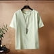thumbnail image 2 of Camiseta de cuello redondo de color liso para hombre, estilo japonés holgado, poliéster, versátil, XXXXXXL, contorno de pecho 132 cm, largo 78 cm, 2 of 4