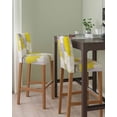 thumbnail image 2 of Yellow Bar Stool Covers Set of 6, Modern Geometric Grey Oil Painting Abstract Stretch Washable Bar Chair Covers with Backs, Removable Pub Counter Height Chair Cover for Kitchen Dining Room Cafe, 2 of 7