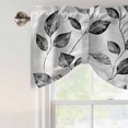 thumbnail image 5 of Tie Up Valances for Windows, Grey Black Leaves Adjustable Valance Curtains Window Treatment for Living Room/Bedroom, Spring Retro Botanical Branches Rod Pocket Kitchen Curtains & Drapes 42x18 Inch, 5 of 9