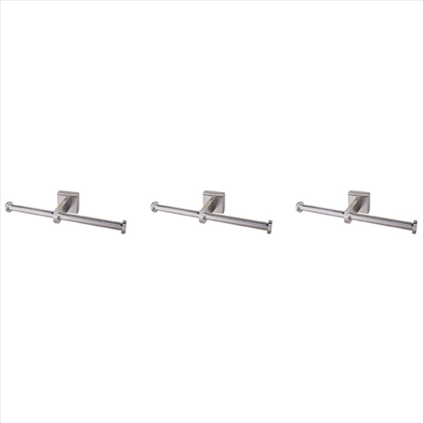 3X Soporte de Rollo de Papel Higiénico de Acero Inoxidable Soporte de Papel Higiénico de Anillo Doble Estante de Papel Higiénico de Baño Montado En la Pared Plata