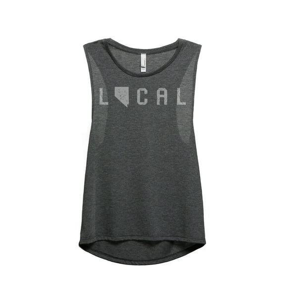 Thread Tank Local Nevada State Women's Sleeveless Muscle Tank Top Charcoal Medium