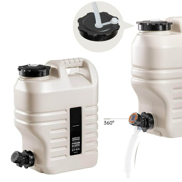 Water Container with Spigot Canister Water Jug for Picnic water carrier BBQ Backpacking White