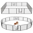 thumbnail image 1 of Gymax 16 Panel 24'' Height Pen Fence w/ Lock Indoor Outdoor Foldable Fencing Gate, 1 of 10