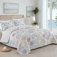 thumbnail image 2 of Davulos Coastal Quilt Set Queen Size,Seashell Ocean Print Lightweight Soft Microfiber Summer Comforter with 2 Pillow Cases,Beach Bedding Coverlet Decor for All Seasons, Bedroom & Guest Room, 2 of 7
