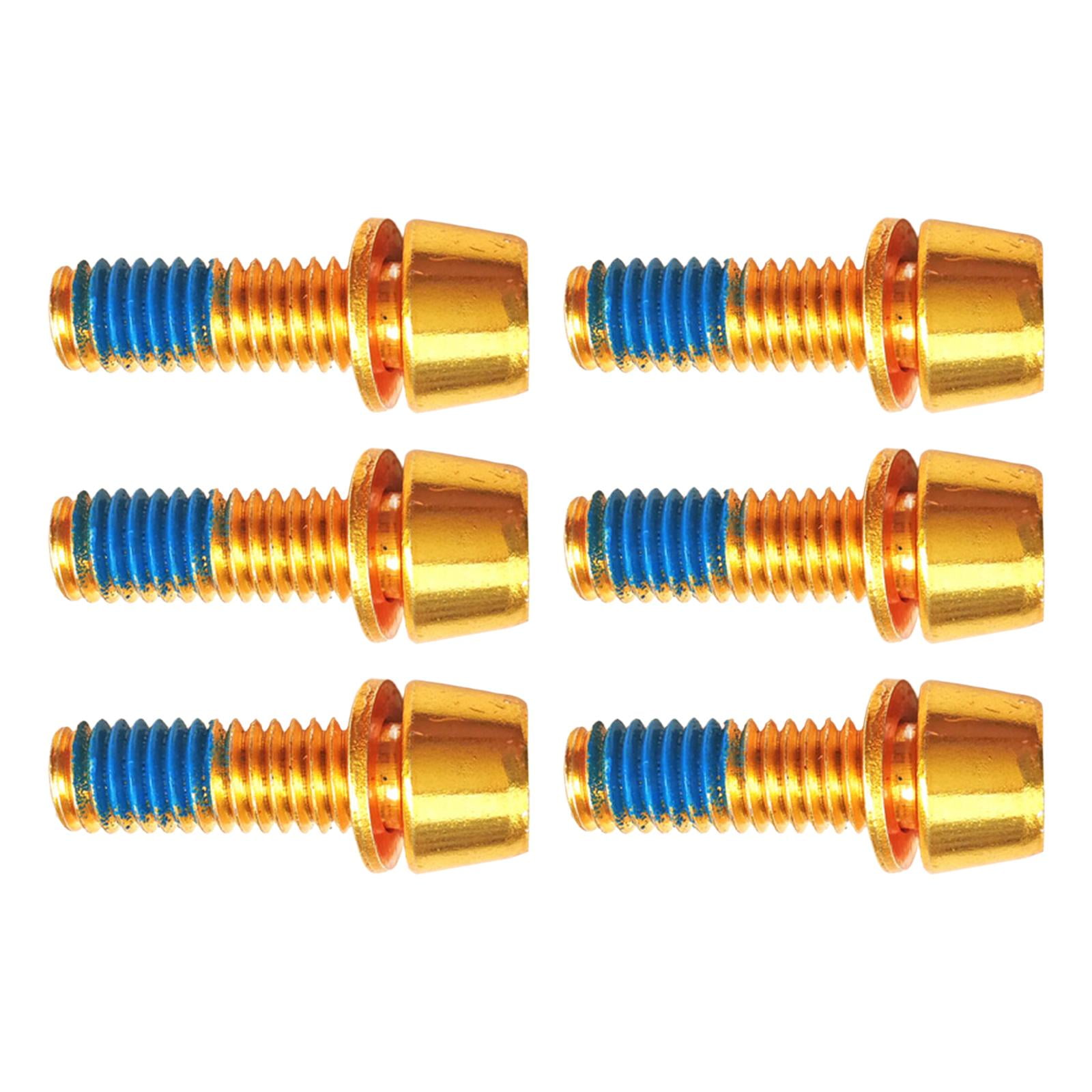 6Pcs Bikes Stem Screws Bolts Set M6x18mm Premium Lightweight s Stem Bolts Gold