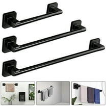 XMZHOU 3 Pcs Black Bathroorm Towel Bar For Wall Rustproof Towel Holder Sturdy Space-Saving Towel Hanger Bathroom Accessories Home Decor Set