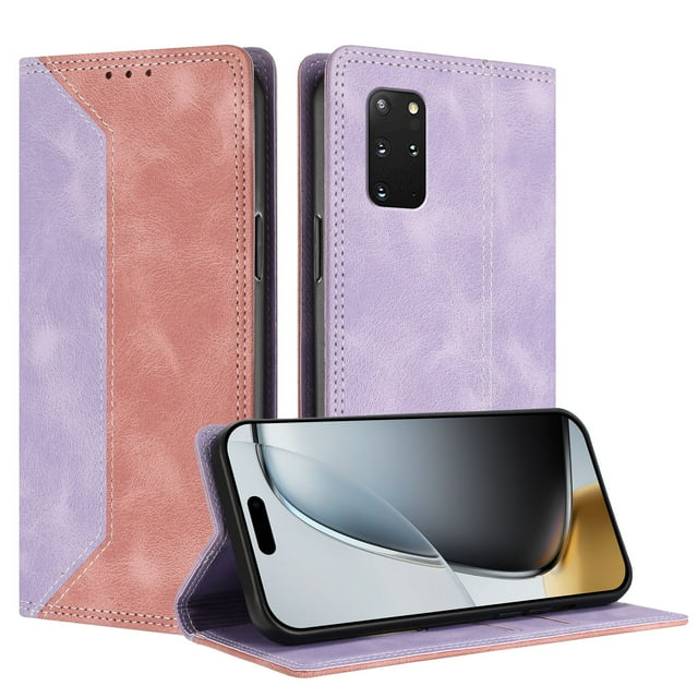 Phone Case for Samsung Galaxy S20 Plus FOXDOCK Premium Leather,Creative Dual-Color Cover with Card Slot,Shockproof