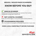 thumbnail image 3 of Whistler WS1010 400-Channel Handheld Radio Scanner for Weather, Police, Fire, Marine, Air & Ham, Accessories Included, Black, 3 of 10