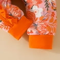 thumbnail image 6 of Splozh Baby Girl Clothes Long Sleeve Romper Fall Winter Outfits Floral Hat Jumpsuit Preemie Girl Clothes,Orange 9-12 Months, 6 of 6
