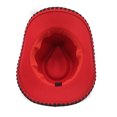 thumbnail image 4 of XIAOCHA Womens Solid Cowboy Hat Shell Bead Trimming Outdoor Farm Wide Brim Western Hat,Red, 4 of 5