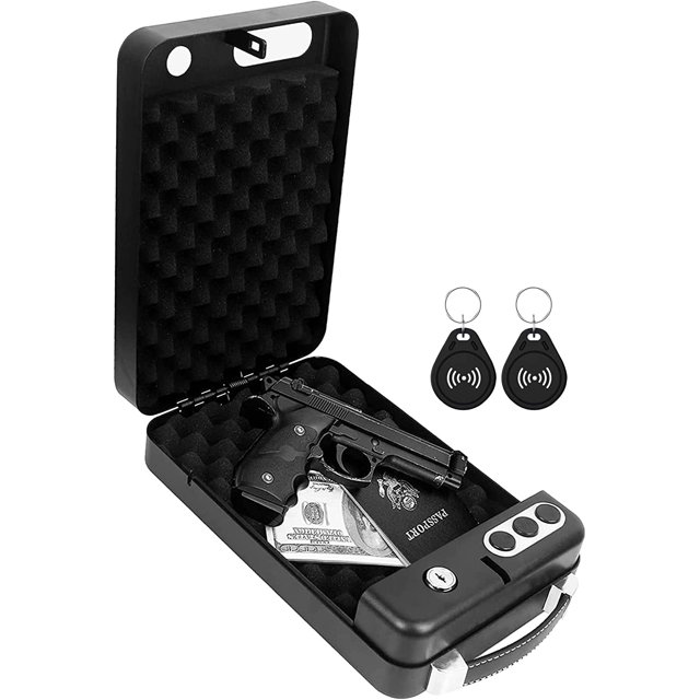 Reliancer Pistol Gun Safe Box Sensing Card Unlock Portable Handgun Safe