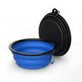 thumbnail image 3 of Collapsible Dog Bowls for travel, Tekcoo 2 Pack Portable Dog Water Bowls for Dog Cats Pet Foldable Feeding Watering Dishes with Carabinerfor Traveling Hiking Walking Camping, Medium, Black + Blue, 3 of 9