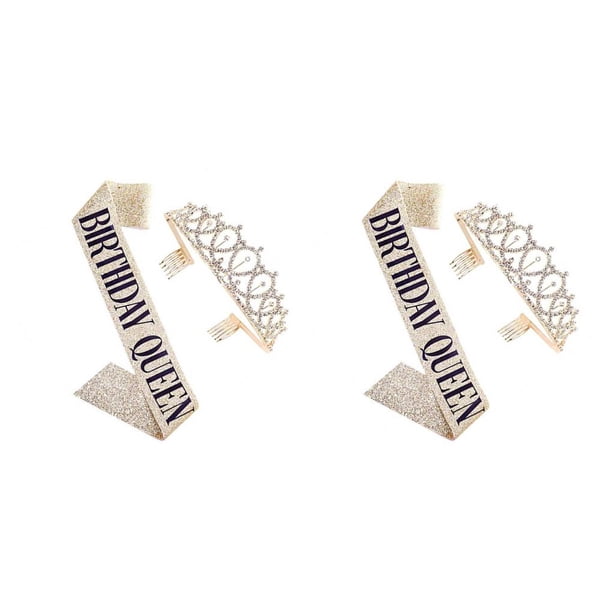 Jumpingount Bling Rhinestone Crystal Headwear Birthday Anniversary Etiquette Lovely Decorations Belt Cute Decoration Scarf Numero 5 2piezas Jumpingount CBP591347