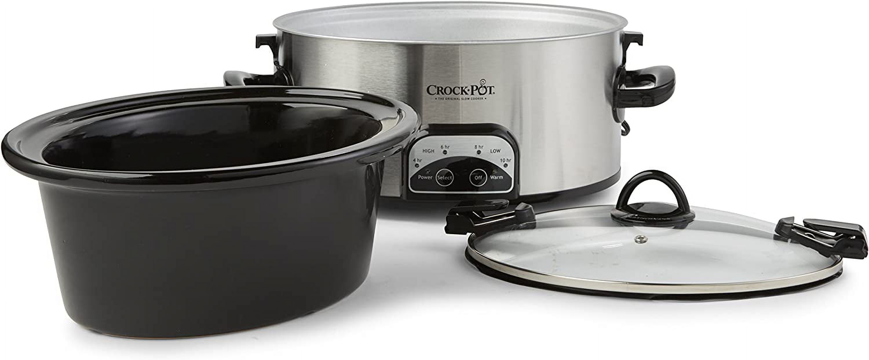 Crock-Pot 6-Quart Programmable Cook & Carry Oval Slow Cooker, Stainless Steel - image 3 of 5