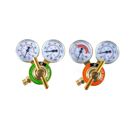 SÜA - Oxygen and Propane/Propylene Regulators Welding Gas Gauges -Pair - Rear Entry