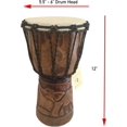 Djembe Drum Solid Wood Deep Carved Bongo Congo African Drum 12" HIGH