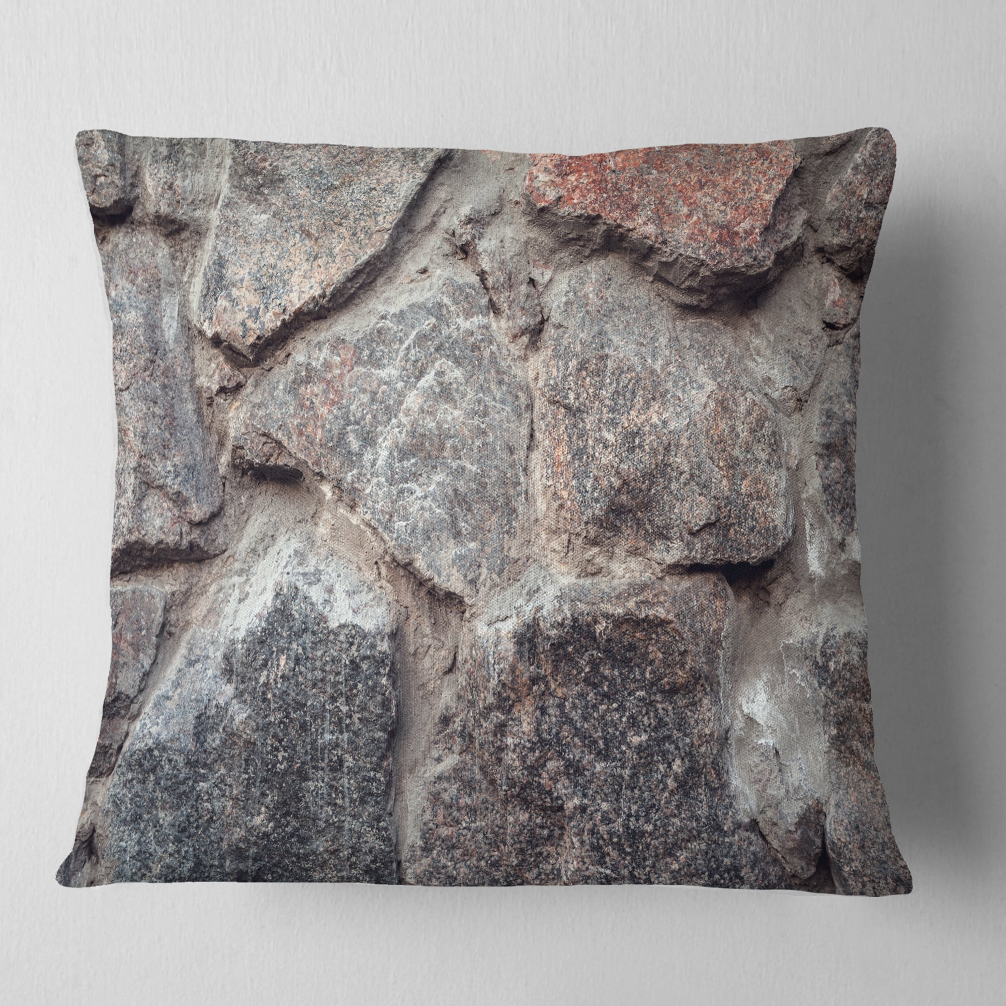 Designart Natural Granite Stone Texture - Landscape Photography Throw Pillow - 18x18