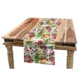 thumbnail image 1 of Garden Art Table Runner, Watercolor Peonies and Wildflowers Botanical Illustration Vintage Inspirations, Dining Room Kitchen Rectangular Runner, 3 Sizes, by Ambesonne, 1 of 2