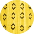 thumbnail image 1 of Ahgly Company Indoor Round Southwestern Yellow Country Area Rugs, 6' Round, 1 of 4