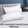 thumbnail image 5 of ROYALE LINENS 300 Thread Count 100% Long Staple Combed Cotton Pillowcases Set of 2 - Ultra Soft - King Bed Pillow Cover - 20"x40" - Breathable, Cool & Crisp Percale White Pillow Cases (King, White), 5 of 9