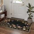 thumbnail image 2 of DEORAB 5x7 Area Rugs Floral Print Pattern Low Pile Lightweight Machine Washable Non Slip Rug for Living Room, Bedroom, Home Decor, Black, 2 of 4