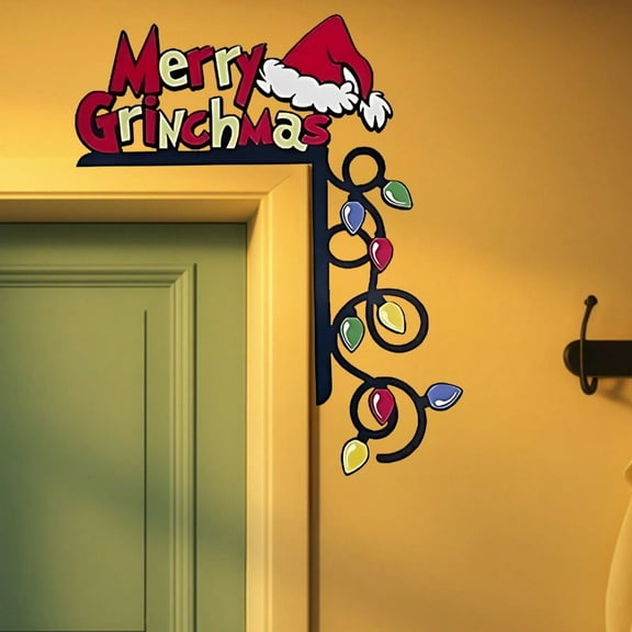 Holiday-Themed Light Garland Door Topper Christmas Tree Decor No Wiring Needed Feather-Free Wall Hanging Sculpture for Seasonal Home Décor