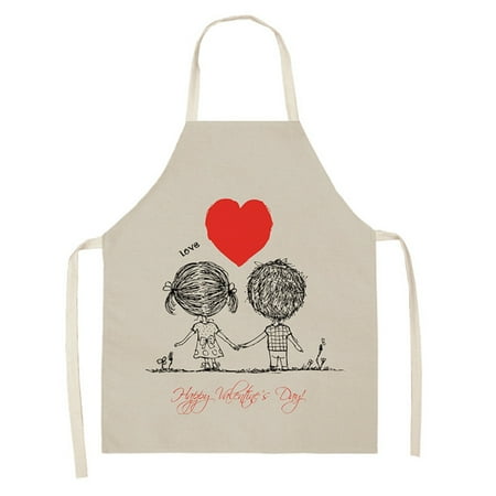 

Chiccall Home & Kitchen Supplies 1pc Parent Adult The Family Kitchen Valentine s Day Print Linen Family Aprons Holiday Christmas Valentine s Day Gifts for Her Him Women Men