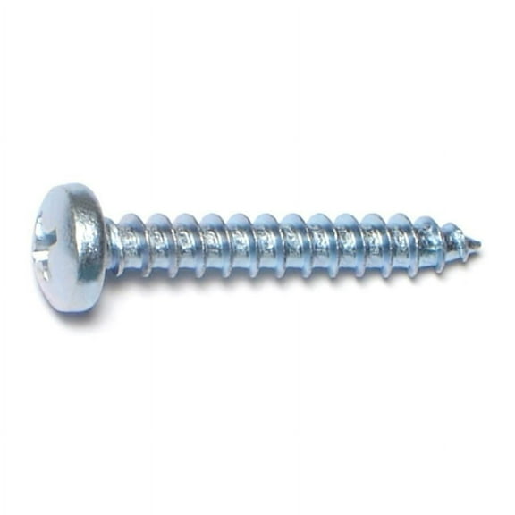 #10 x 1-1/4" Zinc Plated Steel Phillips Pan Head Sheet Metal Screws SMSPS-397