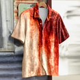 thumbnail image 2 of Wyzesi Chemise Rouge Habillée pour Hommes Printemps Simple Décontractée Col à Revers Imprimé Complet Plage Manches Courtes Vacances Extérieur Chemise Habillée Chemises pour Hommes Manches Courtes avec Poche, 2 of 5