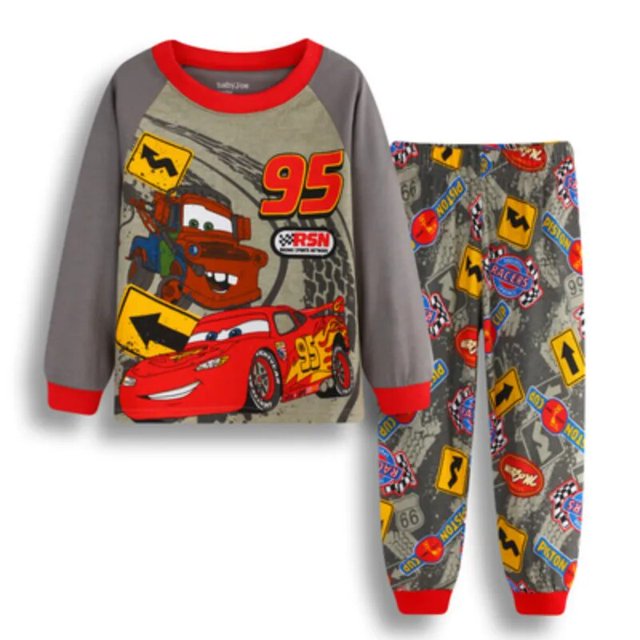 Conjuntos de ropa de dormir para niños, Pijamas de algodón con dibujos animados de Spiderman, primavera y otoño