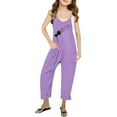 thumbnail image 1 of Girls' Jumpsuits Rompers Girls Summer Clothes Rompers with Pockets Long Pants Cute Teen Clothes 7-8 Years Girls Fashion, 1 of 5