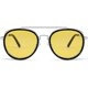 thumbnail image 2 of Retro Steam Punk Round Sunglasses Steampunk Double Bridge Aviator Glasses For Women Men（Yellow）, 2 of 4