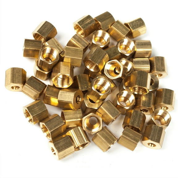 LTWFITTING 3/16" Brass Compression Nut,Brass Compression Fitting(Pack of 50)