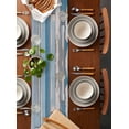 thumbnail image 5 of Table Runners 108 Inches Long Dress Scarves, Blue Wood Grain Farmhouse Coffee/Dining/Kitchen Table Runner for Living Room, Farmhouse Vertical Stripes Distressed Plank 13x108 Inch, 5 of 7